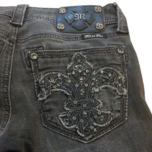 MISS ME SIGNATURE RISE SKINNY JEANS DARK GRAY WASH SIZE 25 - Picture 1 of 12
